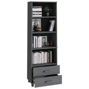 Buffet haut en MDF gris foncé massif en pin - Product Image 3