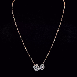 Collar con Colgante de Diamante Cultivado en Laboratorio, Corte Brillante Redondo, Oro Rosa de 14K, 0.54 Quilates, para Compromiso o Boda - Product Image 1