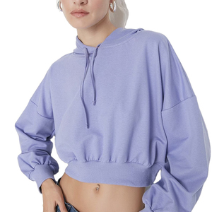 Nueva Sudadera Corta con Capucha para Mujer, a la Moda, de Invierno, con Logotipo Personalizado, al por Mayor, OEM, de Algodón y Felpa - Product Image 1