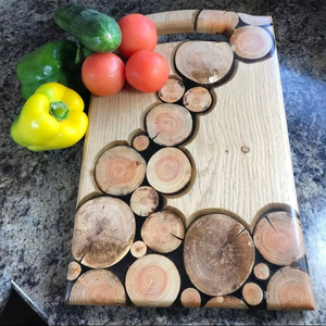 เขียงไม้สำหรับครัว เขียงไม้เนื้อแข็ง ทนทาน ใช้สำหรับเตรียมอาหาร หั่นผัก ผลไม้ เนื้อสัตว์ - Product Image 1