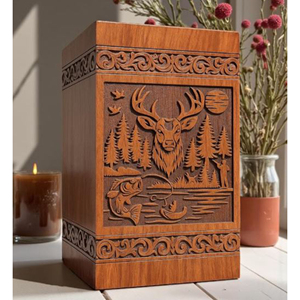 Natural Wood Urn for Green Funeral Ceremony Biodegradable Wooden Urn for Eco Burial by AYAANS - Product Image 1