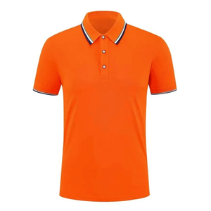 เสื้อโปโลแขนสั้นสีน้ำเงินรอยัลสำหรับผู้ชาย ผ้าถักสีพื้น สวมใส่สบาย ทรงปกติ ติดกระดุมด้านหน้า ระบายอากาศได้ดี ผ้าปิเก้ - Product Image 4