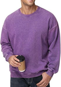 Sweat-shirt épais en coton pour homme, imprimé numérique, délavé à l'acide, style décontracté, vintage, streetwear, coupe oversize - Product Image 3