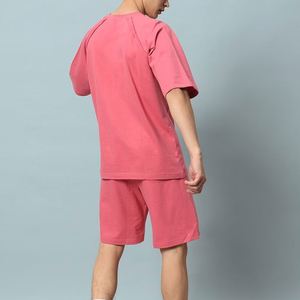 Conjunto de Ropa Urbana para Hombre, Estilo Vintage de Verano, Dos Piezas, Unisex, 100% Algodón, Lavado Ácido, Conjunto Deportivo Personalizado, Camiseta y Pantalones Cortos para Hombre - Product Image 2