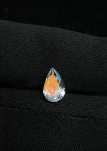 Piedra lunar arcoíris fuego naranja, corte pera, gema natural transparente con corte pera. - Product Image 3