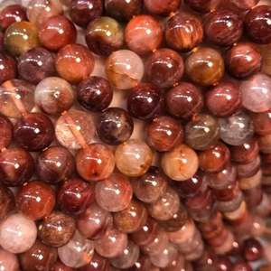 Natural <b>Red</b> Rutilated Quartz Gemstone 100% Handmade Faceted Smooth Loose Stone <b>Beads</b> IGI Certified Rajasthan Origin Jewelry - Product Image 2