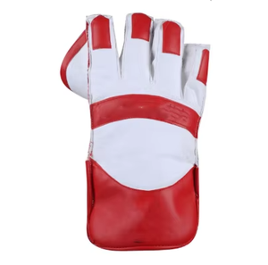Gants de gardien de cricket pour enfants personnalisables et durables en cuir rouge, ambidextres, doublement cousus, offrant des options de taille et de design - Product Image 1