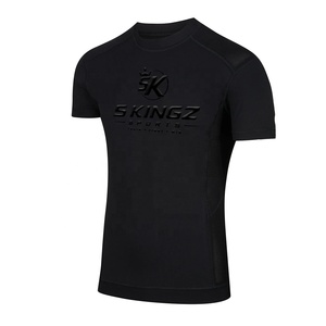 Maillots de surf imprimés en gros, unisexe, avec logo personnalisé, protection UV, manches courtes, vêtements de sport - Product Image 2