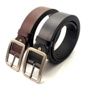BS INTERNATIONAL <b>Men's</b> Genuine Cow Hide Leather Eco-Friendly Comfortable Vintage Style Casual <b>Belt</b> Steel <b>Snake</b> Buckle (Solid) 38 - Product Image 6