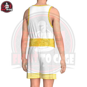Conjunto de Entrenamiento de Boxeo Transpirable, Elástico y que Absorbe la Humedad, Ligero, Unisex, Camiseta sin Mangas, Pantalones Cortos de Boxeo Flexibles con Aberturas Laterales - Product Image 2
