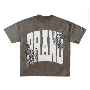 Personalizado Vintage ácido desteñido lavado 100% algodón camiseta Hombres Nuevo diseño verano 2 piezas conjunto Oversize Streetwear Casual ropa Terry - Product Image 2