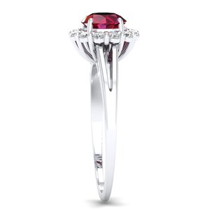 Anillo de Compromiso Solitario de Plata de Ley 925 con Moissanita Certificada REYES GRA, Corte Redondo, 0.84 Quilates, Gema de Rubí, Joyería para Mujer - Product Image 3