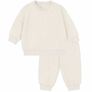Ensemble de survêtement unisexe pour bébé JALBEBE en stock – Pantalon de jogging en coton et élasthanne, deux pièces, toutes saisons, uni, manches longues, vêtements de détente - Product Image 4