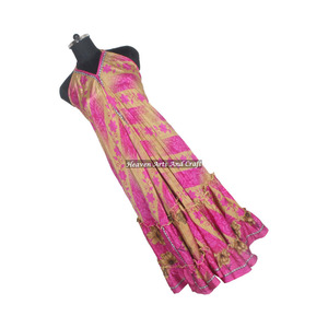 Nuevo Saree / Sari / Shari, Ropa India y Pakistaní, Estilo Hippie Bohemio, Hecho a Mano en India, Vestidos de Seda Vintage, a la Moda - Product Image 4