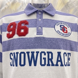 เสื้อโปโลแขนยาวลายทางสโนว์เกรซ ปักโลโก้ ปกคอพับ ทรงปกติสำหรับผู้ชาย ใส่ได้ทุกฤดู - Product Image 5