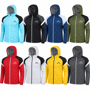 Chaqueta Deportiva Personalizada para Hombre, con Capucha, de Lana, Ligera, Cortavientos, de Secado Rápido, con Cierre Completo, para Correr, Marca Privada OEM - Product Image 2