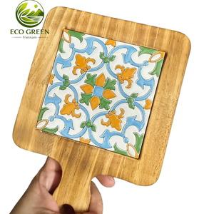 Wooden Pot Ceramic Pads VIETNAM Ceramic Wood Eco-Friendly Square Decorate Painted Antique <b>well</b>-used - Product Image 3