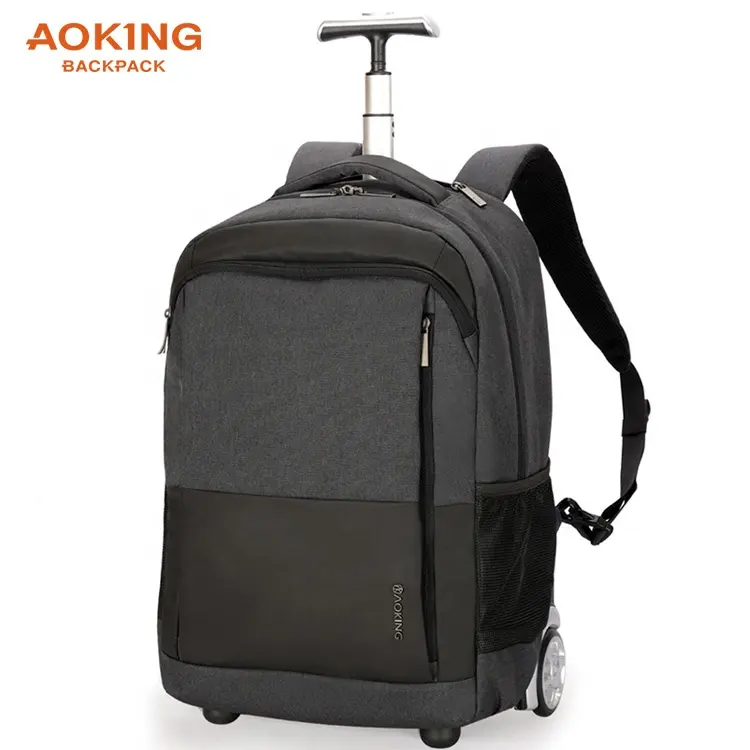 Aoking Túi Đi Học Chống Nước 18/20/22 Inch Tùy Chỉnh Túi Xe Đẩy Polyester Ba Lô Xe Đẩy 2 Bánh Túi Du Lịch Va Li Trong Cabin Bánh Xe