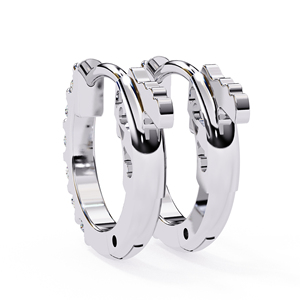 Pendientes de Aro Huggie de Lujo con Moissanita, Pendientes de Diamante de Moissanita de Corte Brillante Redondo de 2mm para Mujer - Product Image 3