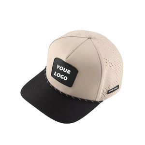 หมวกกอล์ฟกันน้ำสองสี พร้อมโลโก้ยางแบบกำหนดเอง ปีกโค้ง 5 แผง แบบ Snapback สำหรับกีฬากลางแจ้ง - Product Image 3