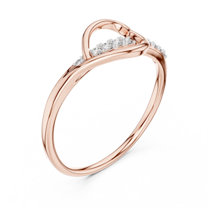 Anillo de Diamantes Cultivados en Laboratorio ROYAL HEART para Mujer, Oro Rosa de 18 Quilates con Baño de Rodio, Estilo Minimalista, Regalo de San Valentín, Compromiso, Boda - Product Image 2