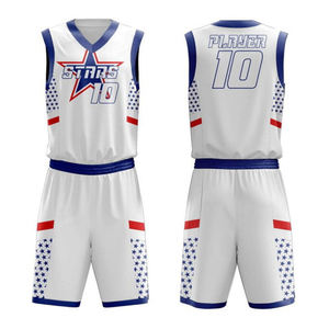 Conjunto de Camiseta y Pantalones Cortos Deportivos de Baloncesto Azul, Talla Grande, Transpirable y con Diseño Estampado para Hombre - Product Image 6