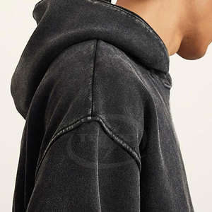 Sweat-shirts délavés à l'acide pour homme, 100% coton, respirants, légers, couleurs personnalisables, collection hiver, prix de gros - Product Image 4