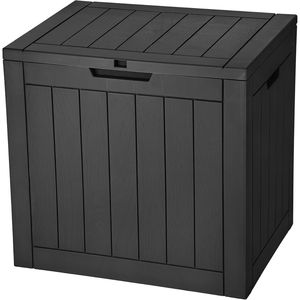 Boîte de rangement en résine imperméable de 30 gallons avec couvercle verrouillable, rangement extérieur portable pour meubles de patio - Product Image 1