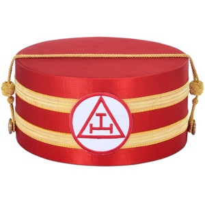 Gorra de Capítulo del Arco Real, Roja y Dorada, Regalia Masónica, Gorro Ceremonial para Oficiales, Gorro Masónico Tradicional - Product Image 2