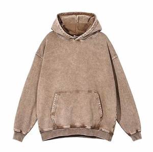Sudadera con Capucha Estilo Acid Wash para Hombre, Talla Grande, Color Sólido, Tejido de Algodón, Informal, Estilo Otoñal, Corte Regular - Product Image 6
