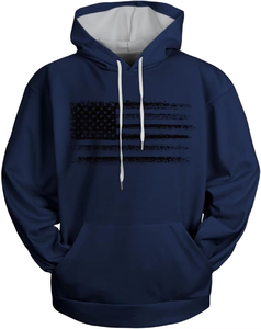 Wholesale Men's Fashion Sports Hoodie 3D Printed Lightweight Casual Long Sleeves Pullover Sweatshirt Tops 100% Cotton Lined - Product Image 4