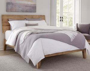 Modern Wood Queen <b>Bed</b> <b>Frame</b> <b>Platform</b> <b>Bed</b> Soft Upholstered Headboard Footboard Plywood Panel Design Bedroom Furniture - Product Image 5