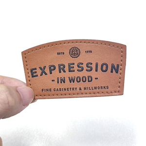 Patch en cuir de forme personnalisée |   Étiquette en PU avec logo, bord fini à la main, pour chaussures et jeans |   Qualité d'exportation mondiale - Product Image 3