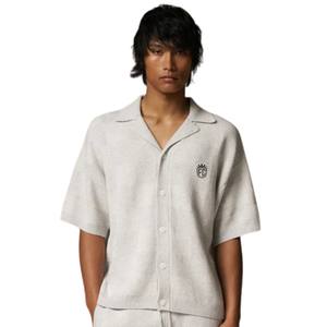 Camisa de punto a cuadros para hombre, manga corta, con botones, informal, de verano, ligera, suministro al por mayor OEM - Product Image 1