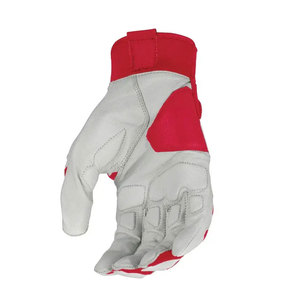 Full Finger Baseball Gloves Leather <b>Red</b> White Hook And Loop Closure Non Slip All Seasons Adult Right Handed Baseball Gloves - Product Image 6