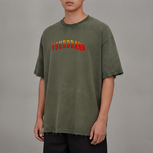 OEM Cotton Worsted Loose Fit Heavyweight T-<b>Shirt</b> <b>Men</b> Streetwear Style <b>Silk</b> Screen Printed Custom Logo Eco-Friendly Quick Dry - Product Image 1