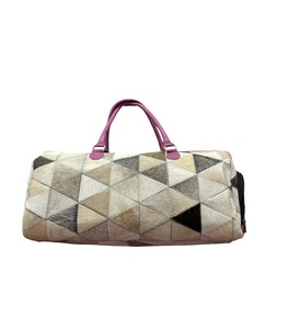 Multi Color Leather <b>Patchwork</b> Duffle <b>Bag</b> Travel Weekender Large Capacity Overnight Carry Luggage Gym <b>Bag</b> for Men Women - Product Image 2