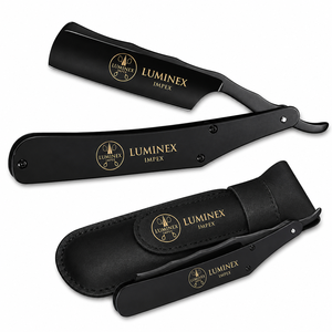 Navaja de Afeitar Recta Vintage Luminex Impex con Mango de Concha de Abulón y Acero al Carbono, Lista para Usar en Barberías y Salones - Product Image 2