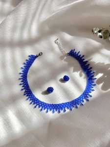 Collar de Moda con Cuentas Azules y Cristales de Imitación para Mujer, Diseño 2026, para Fiestas, por UO INDIA - Product Image 5