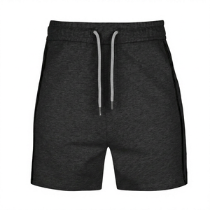 Pantalones Cortos de Algodón Gris para Hombre, Cintura Media, Casuales, Color Sólido, Tejido Transpirable, Corte Corto - Product Image 2
