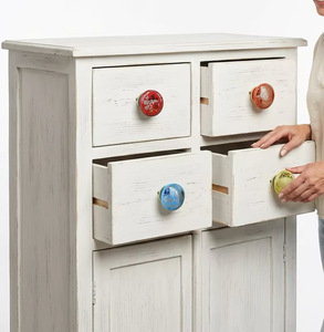Poignées de meuble en céramique Ba, design traditionnel plat, rouge, bleu, jaune, durables, réglables, pour cuisine, maison, bureau - Product Image 4
