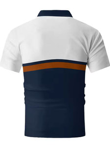 Men's Anti-Wrinkle Breathable Casual <b>Button</b>-<b>Up</b> <b>Shirt</b> Orange <b>Black</b> Knitted Spandex/Polyester Short Sleeve Front Logo Plain Dyed - Product Image 2