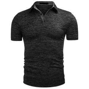 Polo en coton piqué vert à manches courtes pour homme, boutonné, coupe classique, tricoté, couleur unie, décontracté - Product Image 4