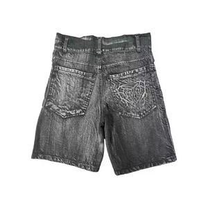 Shorts Bermuda en jean tendance pour homme, taille mi-haute, coupe droite ample, jambe large, braguette boutonnée, respirant et infroissable - Product Image 5