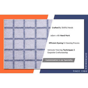 Tapis Kilim fait main de qualité supérieure, bleu et blanc, motif géométrique à carreaux, rectangulaire, à poils plats, tissé, au prix le plus bas - Product Image 6