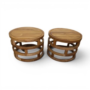 High Quality <b>Solid</b> Teak Wood Round Coffee Table Luxury <b>Wooden</b> Furniture Manufacturer Hotel Villa Home Project Furniture Supplier - Product Image 2