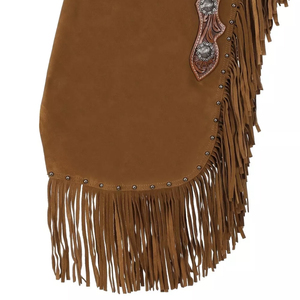 Chaps d'équitation en cuir de vachette de qualité supérieure pour cavaliers, style western cowboy, longueur intégrale, ajustement personnalisé, fabricant en gros - Product Image 4
