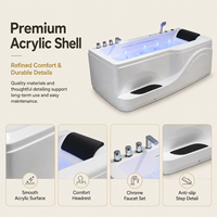 Bain à remous rectangulaire sur mesure Ploutara avec coque en acrylique premium, jets d'hydro-massage, appui-tête confortable, sans système Balboa, idéal pour villa et salle de sport