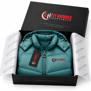 <b>Fly</b> Humble <b>Men's</b> Winter Puffer <b>Jacket</b> Hooded Windproof Thick Polyester Warm Coat Casual Stand Collar Zipper Front Logo - Product Image 5