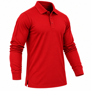 Custom <b>Men</b> Long Sleeve Polo <b>Shirt</b> Casual Pique Golf <b>Shirt</b> Button Placket Solid Color Custom <b>Mens</b> Long Sleeve Polo <b>Shirt</b> - Product Image 3